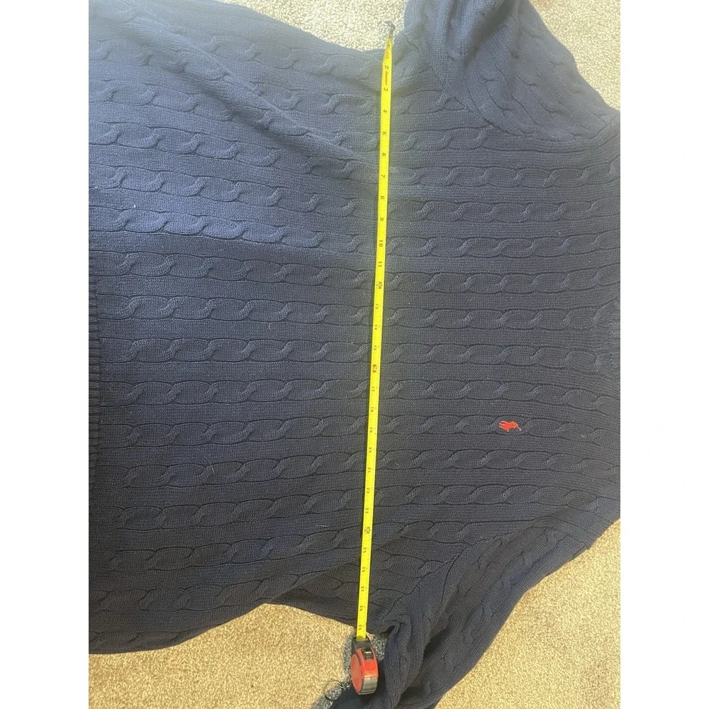Polo Ralph Lauren Men's 5X Navy Cable‎ Knit Sweater Pony Logo
